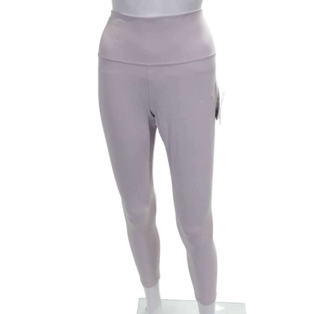 Athleta Women Ankle Leggings Purple Nylon Solid Pull On Size L